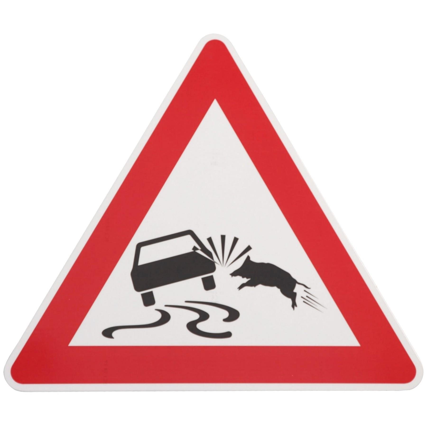 BauSupermarkt24 Verkehrsschild Original Verkehrszeichen Nr. 101 " mit AUTO-SCHWEIN-Symbol "