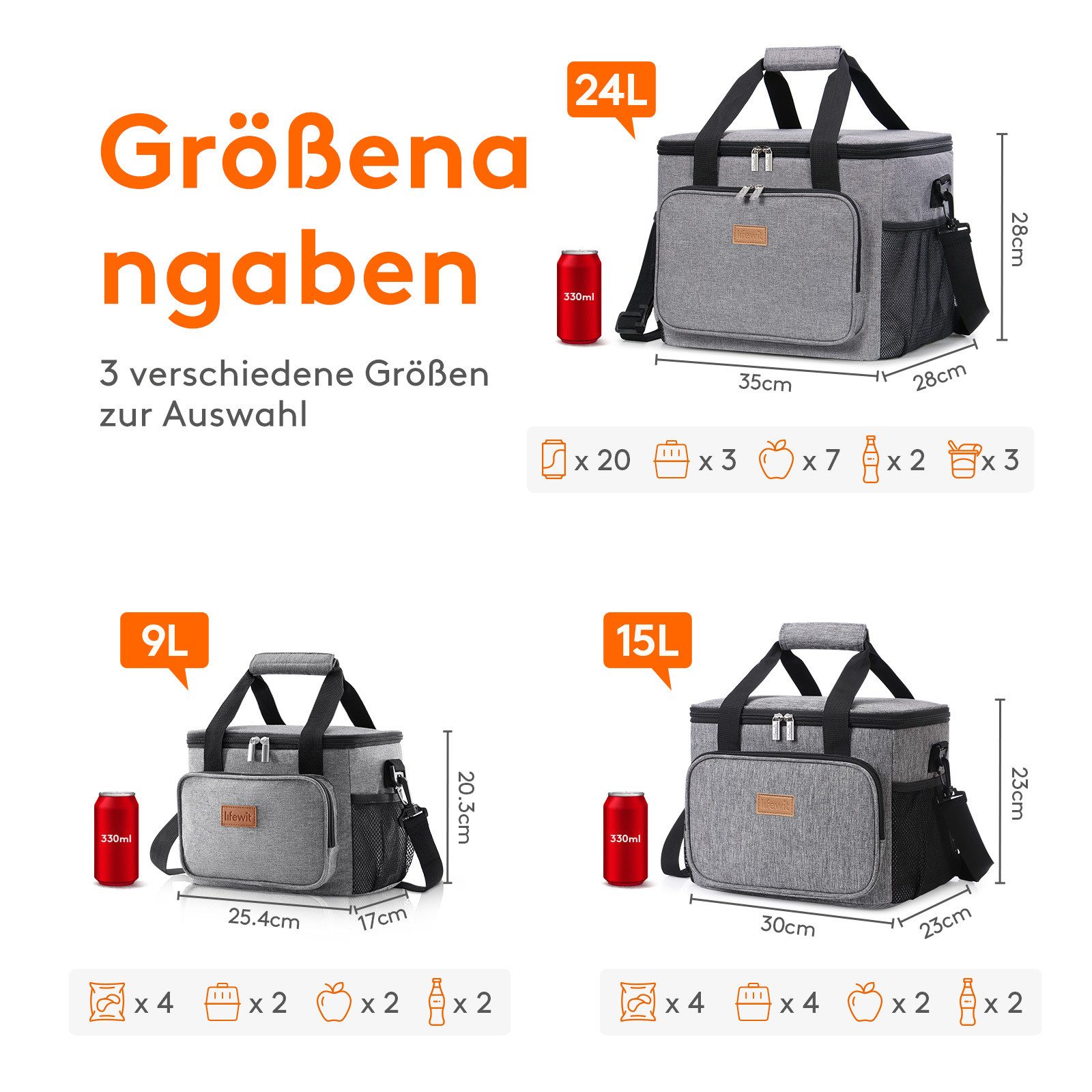 Lifewit Picknicktasche Kleine isolierte faltbare Kühltasche wasserdicht für Lunch und Strand.