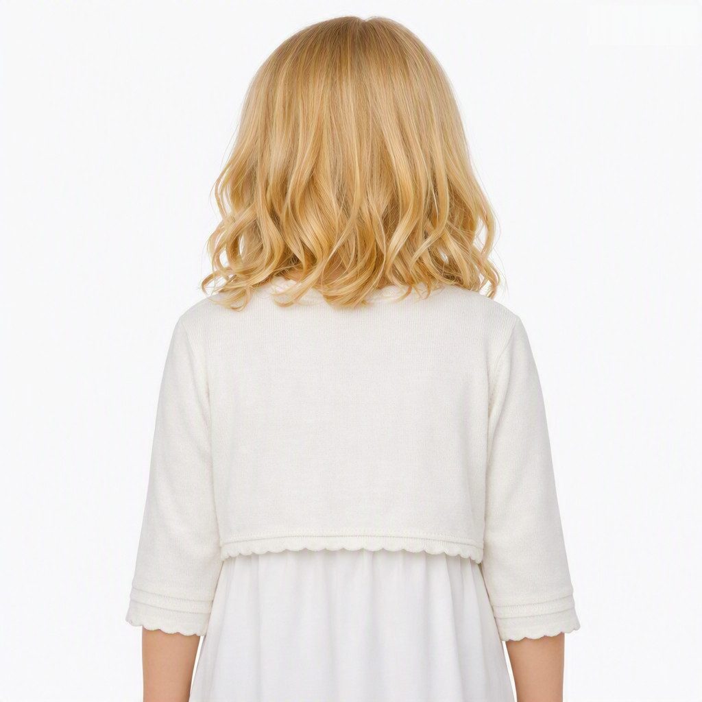 Minora Strickkleid Baby/Kind Bolero Taufweste Strickwaren Mädchen Langarm – Bild 4 von 5
