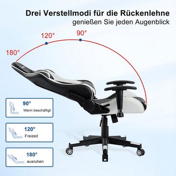 FOXSPORT Gaming-Stuhl ergonomisch Gamer Stühle (Professioneller Gamingstuhl), Eingebauter Wippmechanismus, Max. Belastbarkeit: 150 kg