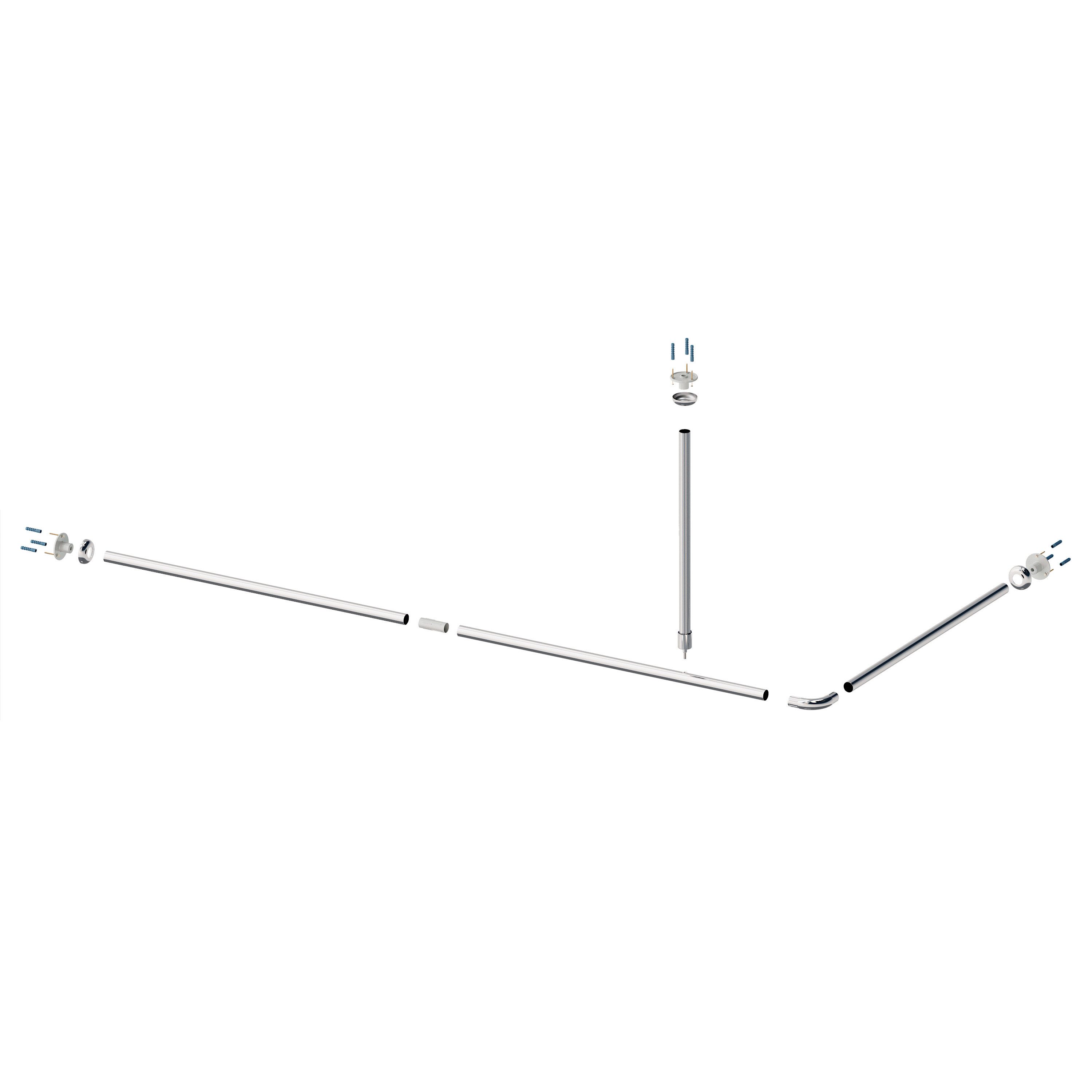 Aquabad® Duschvorhangstange Hastaflex Vario Duschvorhangstange, 2-läufig, k günstig online kaufen