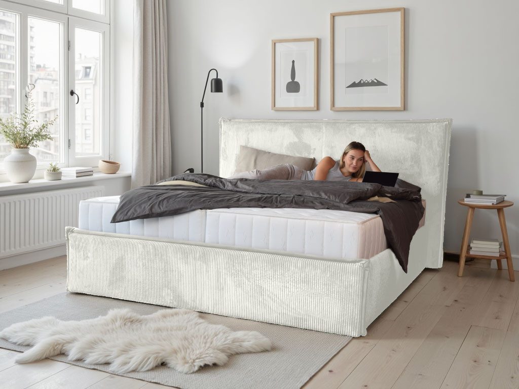 COLLECTION AB Polsterbett Marla erhältlich in der Breite 180x200cm, mit Cordstoff bezogen, wahlweise mit Lattenrost und King-Matratze (28cm)