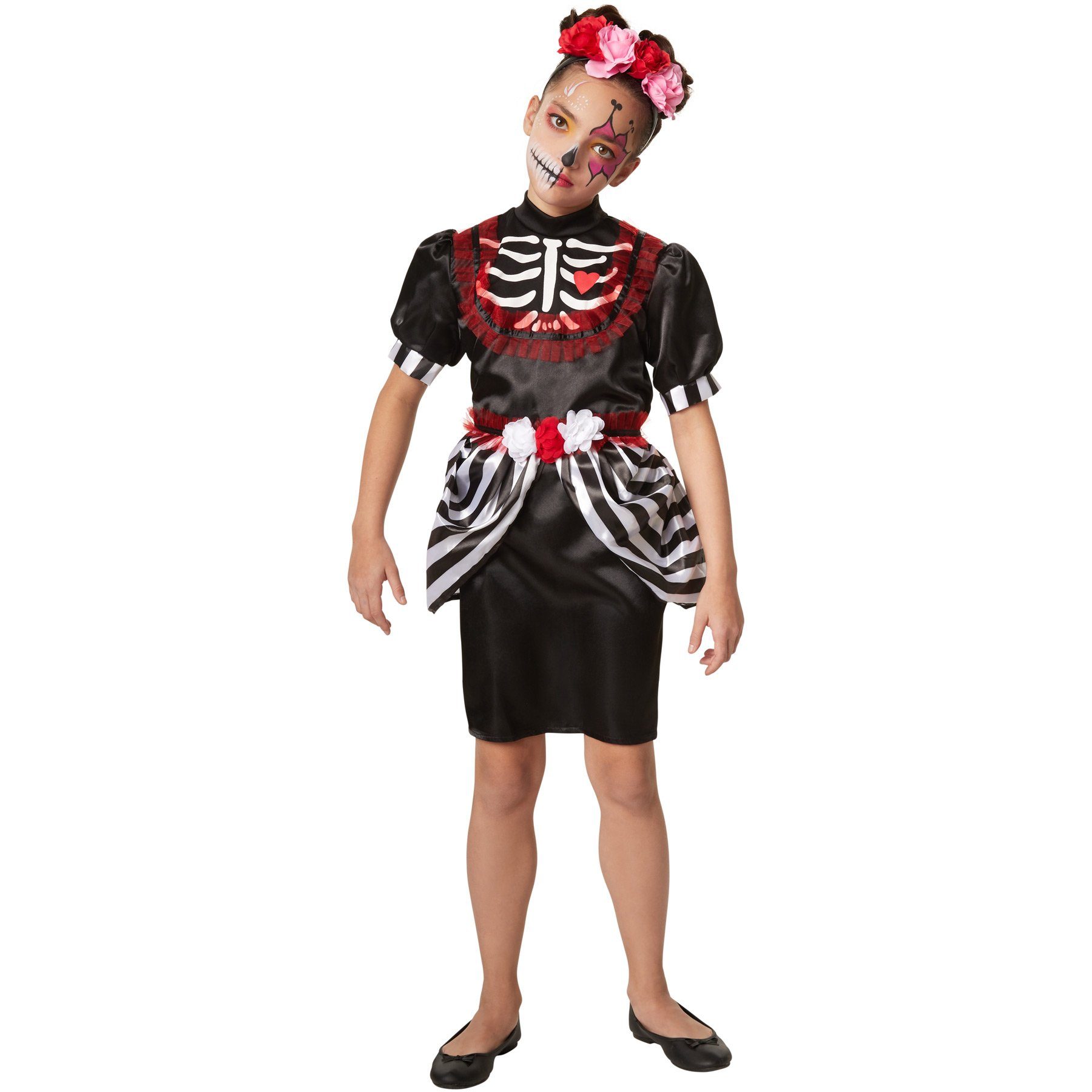 dressforfun Kostüm Mädchenkostüm Gruselige Skelettdame