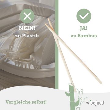 wisefood Essstäbchen Bambus Essstäbchen einzeln verpackt 23 cm