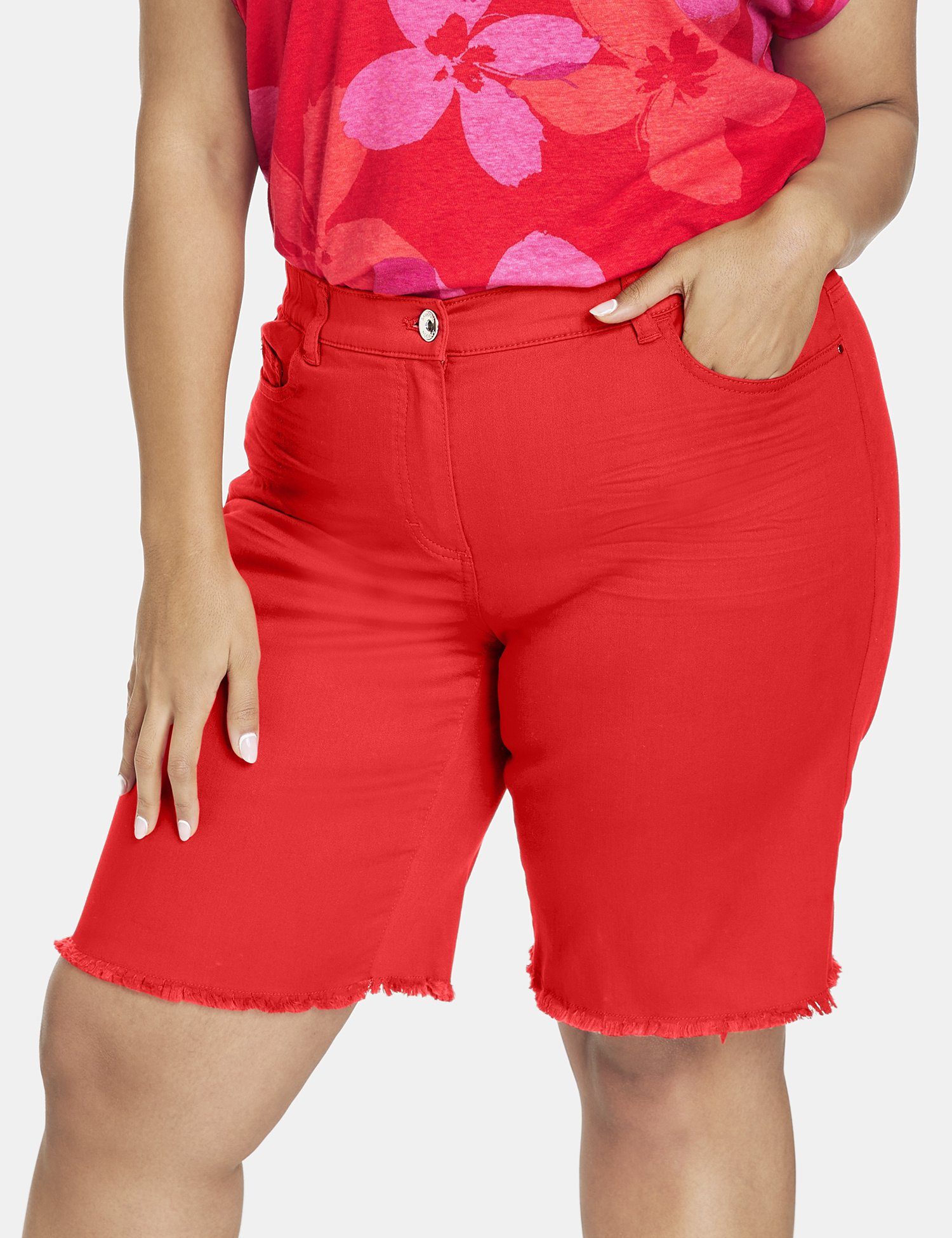 Betty Stoffhose Bermuda Jeans Power Samoon Red
