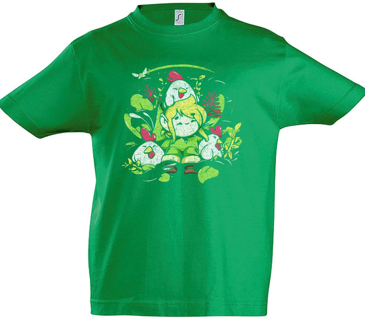 Print-Shirt L And Chickens Kinder T-Shirt Game Gamer VG Gaming Zelda Nerd Triforce