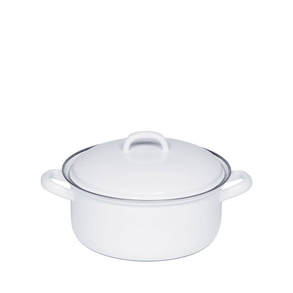 Riess Kasserolle Classic Weiss, Classic Weiß 16 cm / 1,0 L - Emaille