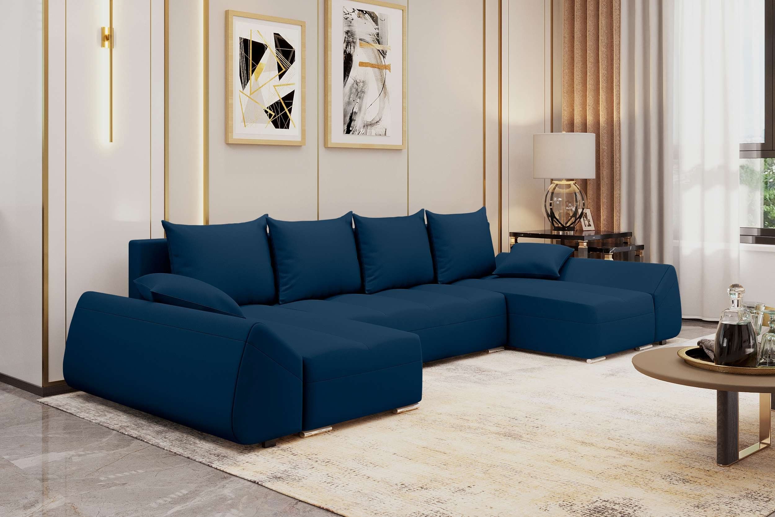 Stylefy Wohnlandschaft Madeira, U-Form, Design Sitzkomfort, mit mit Sofa, Eckcouch, Bettkasten, Bettfunktion, Modern