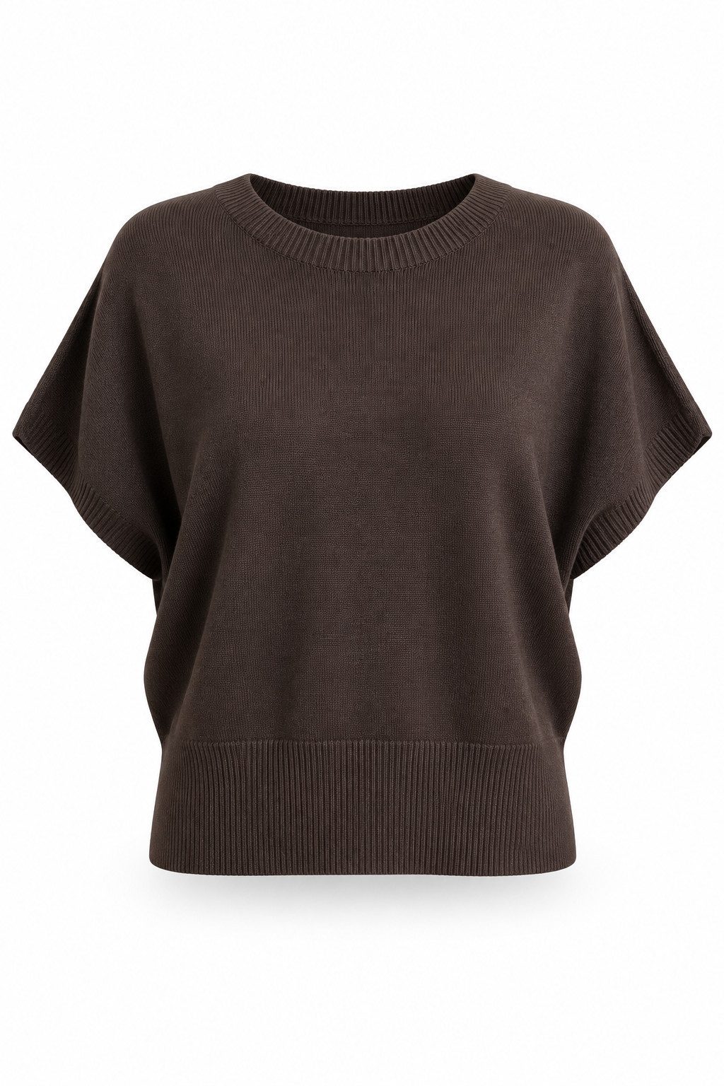 ITALY VIBES Kurzarmpullover - Modisches Strickshirt mit Rundhals und Kurzarm für Damen