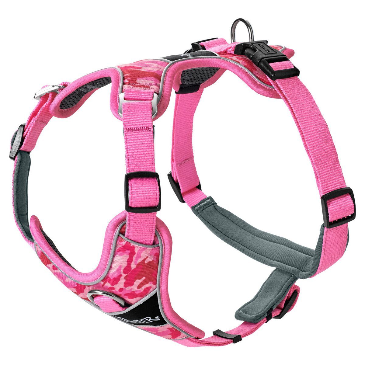 Hunter Tierbedarf Hunde-Geschirr Geschirr Divo Camouflage rosa günstig online kaufen