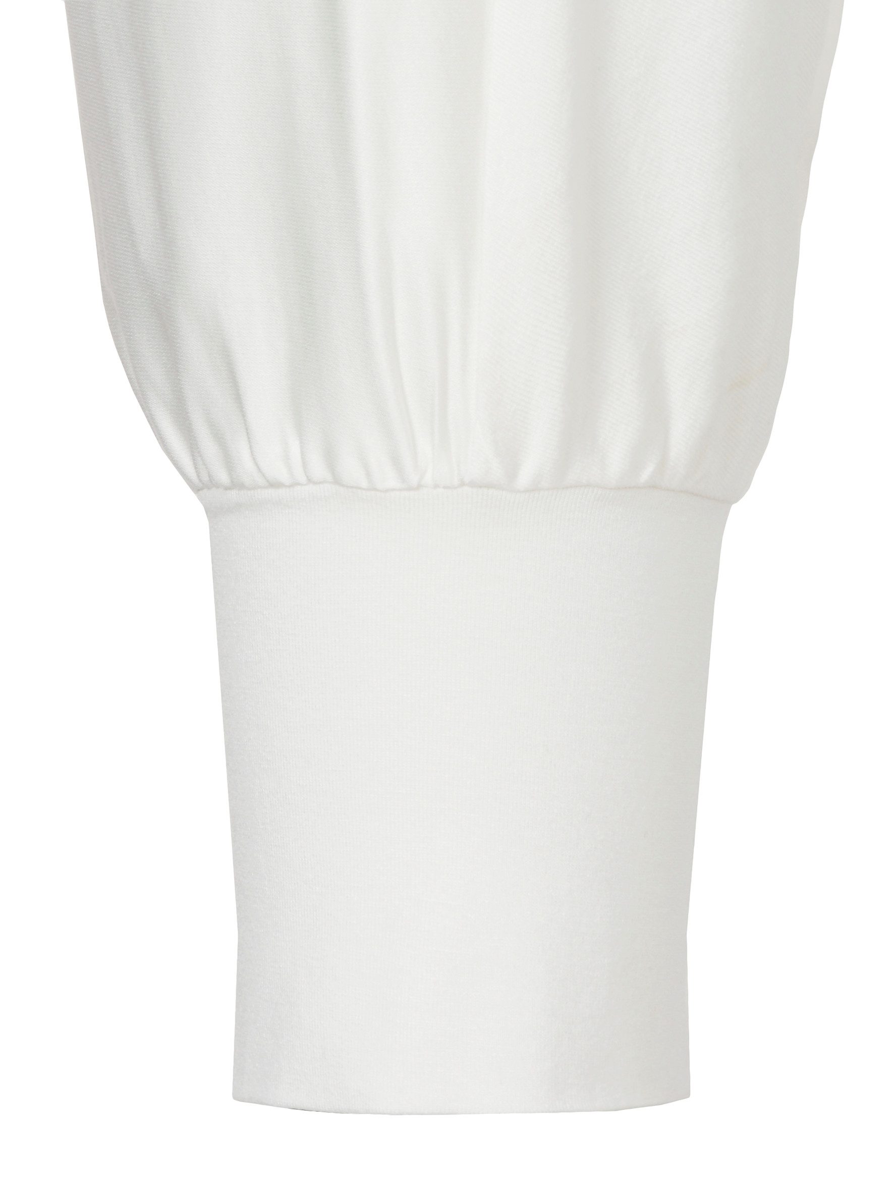 VIA APPIA Langarmbluse Bluse V-Ausschnitt 3/4 Arm Materialmix