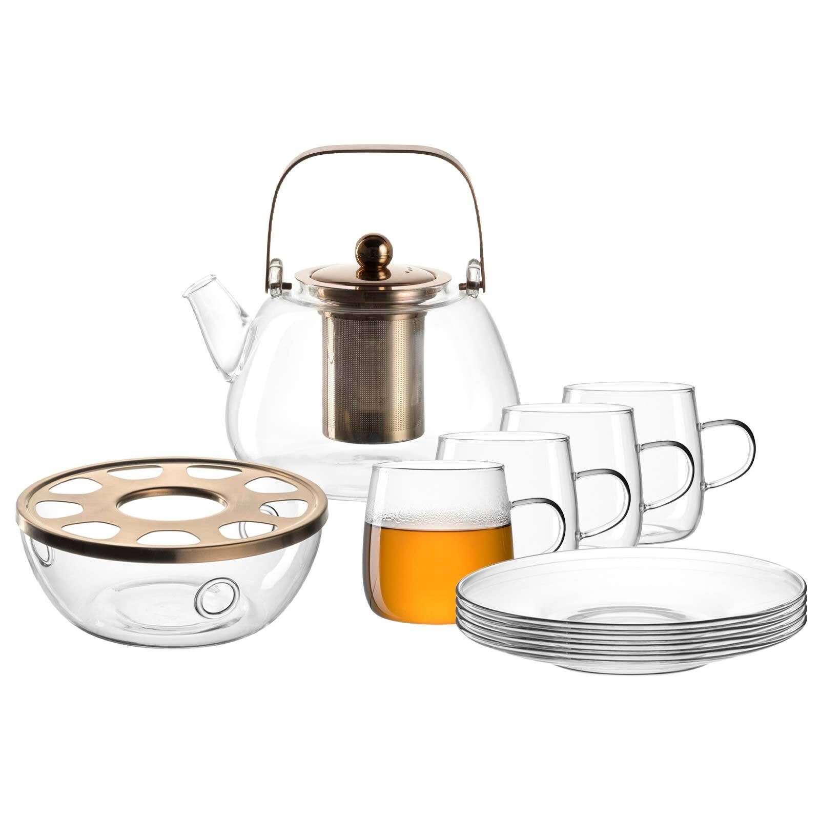 LEONARDO Teeservice Tè Per Te Tee-Set 1,2 Liter (10-tlg), 4 Personen, Glas