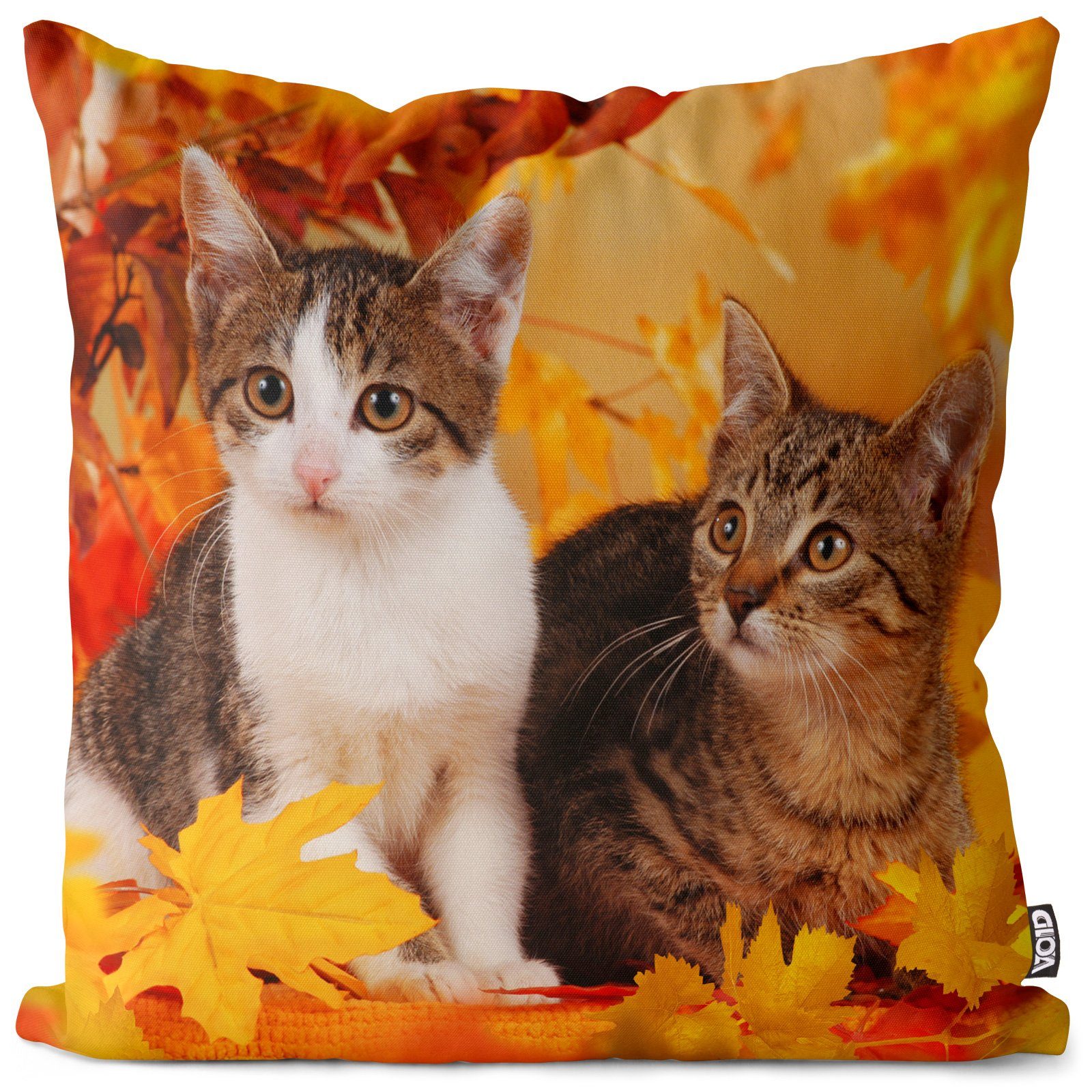 Sofa-Kissen Tier Katzen VOID Herbst Kissenbezug, (1 Kartäuser Scottish Kätzchen Katze Kissenbezug Haustier grau Stück),