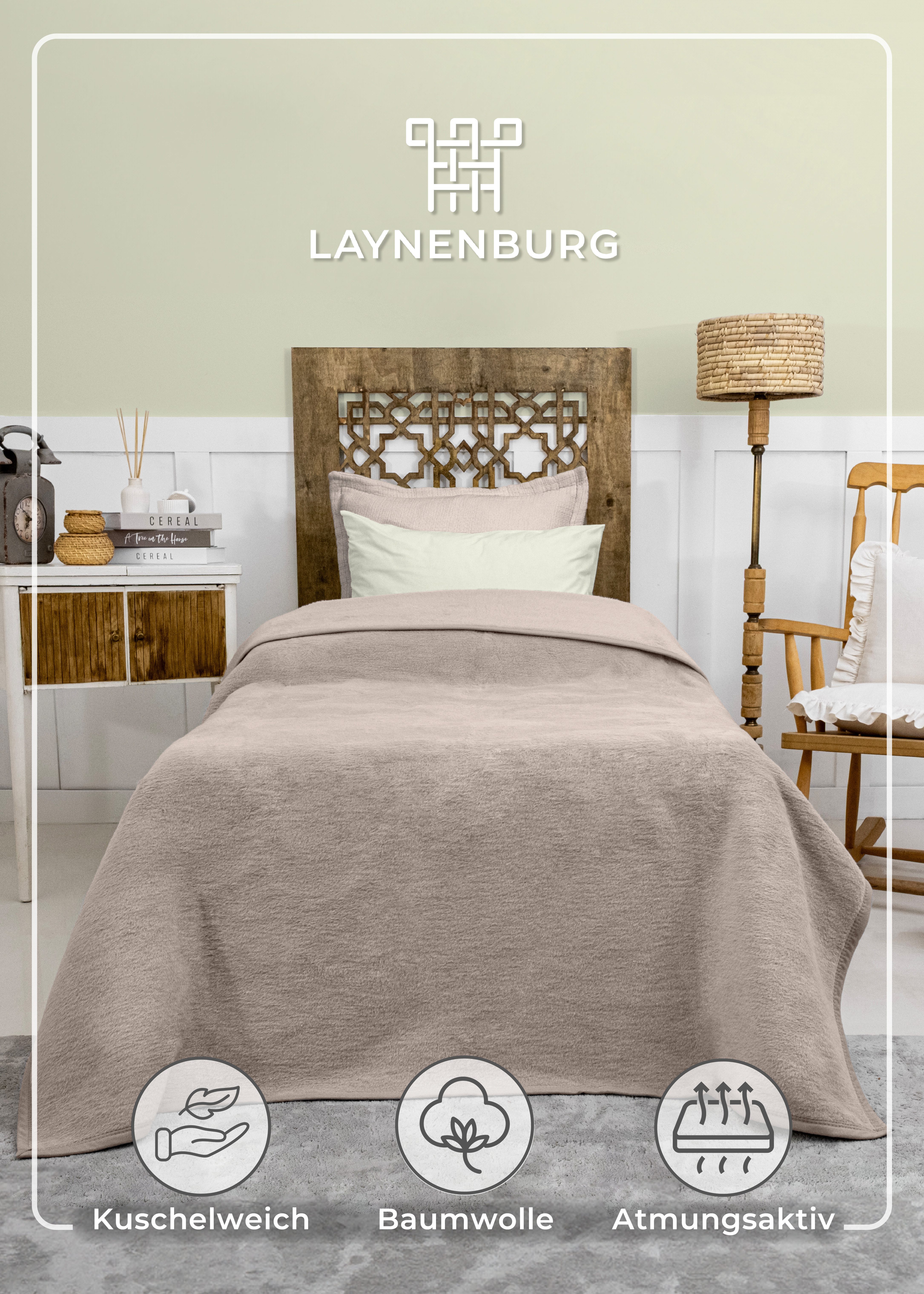 Wohndecke Kuscheldecke weich & flauschig – warme Baumwolldecke Überwurf Sof günstig online kaufen