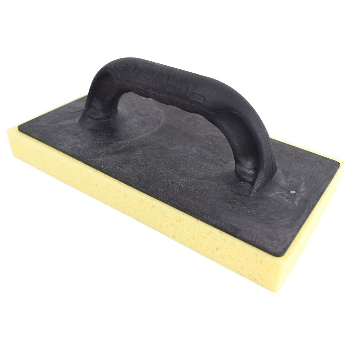 Marabella Glättekelle Schwammbrett mit feinporigen Schwamm gelb 28 x 14cm Schwarz feinporig