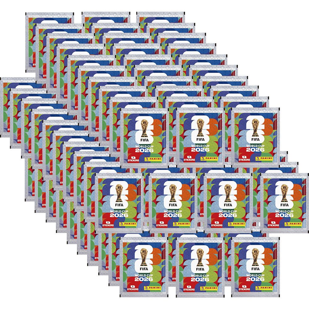 Panini Sammelkarte World Cup 2026 Sticker 100 Tüten + Exklusive Collect-it Hüllen