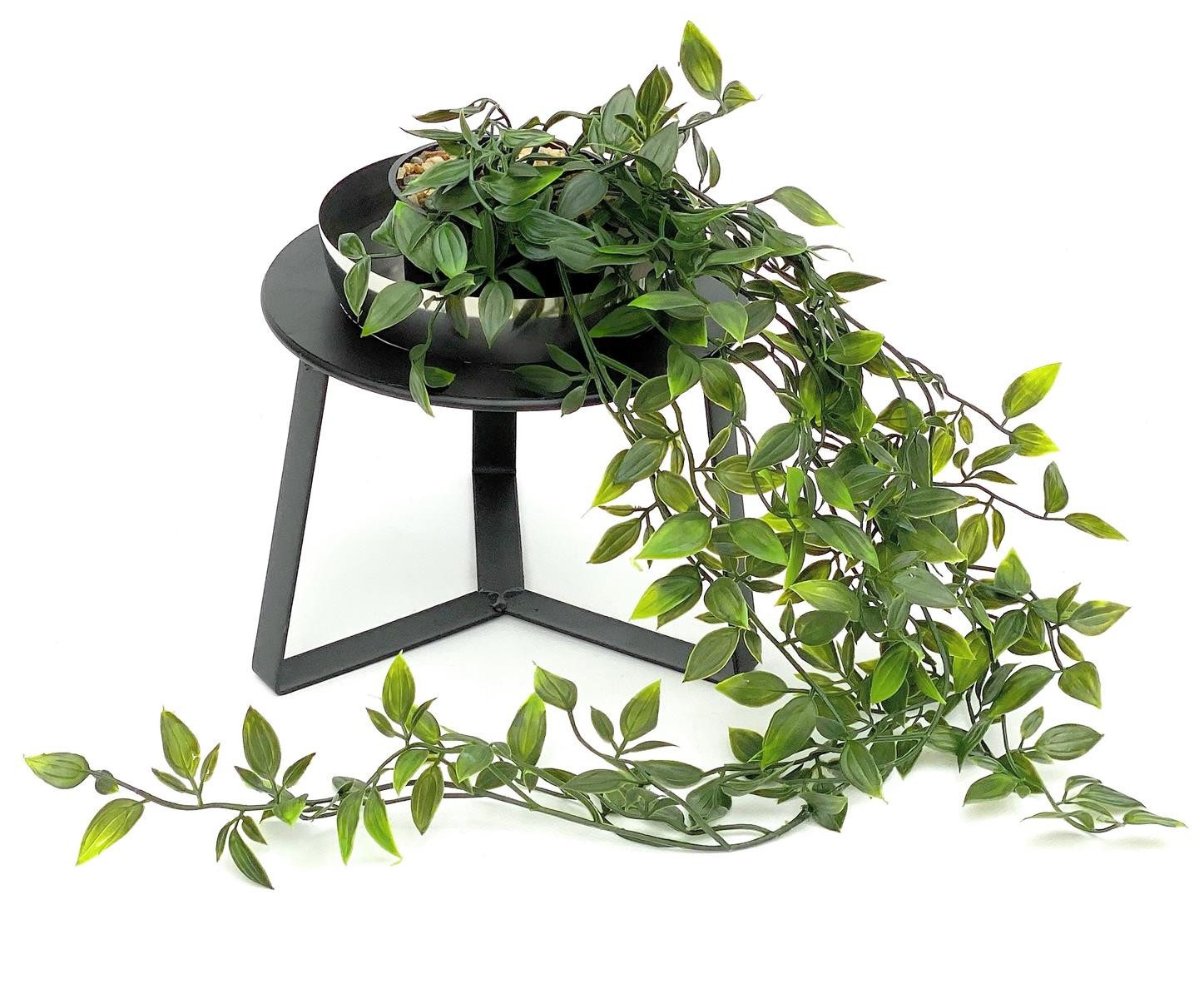 DanDiBo Blumenhocker Metall mit Topf Schwarz Silber 18 cm - 34 cm Blumenhocker 96091, Blumensäule Modern Pflanzenständer Pflanzenhocker – Bild 5 von 5
