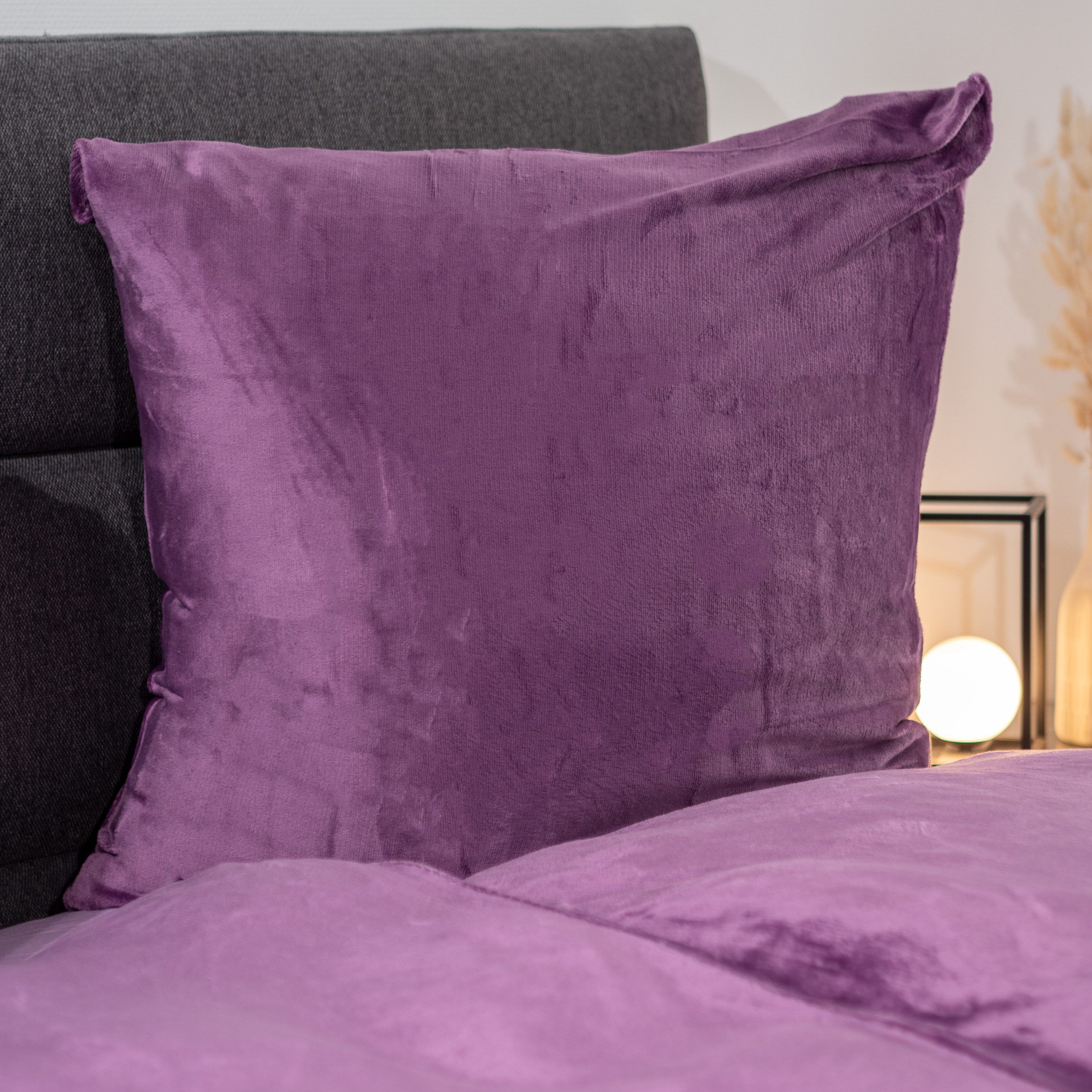 Casa Colori Bettwäsche Teddy Flausch, Polyester, 2 teilig, uni, rosenholz günstig online kaufen