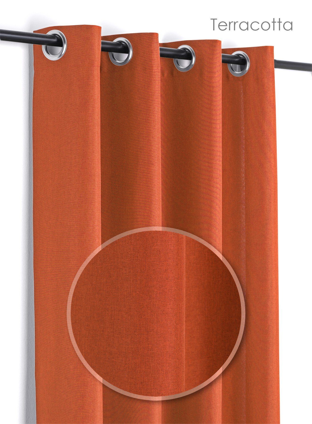 Vorhang Leinen Optik Brilliant Ösenvorhang, Gardine mit Ösen 140x245 cm, Beautex, Ösen (1 St), blickdicht Terracotta