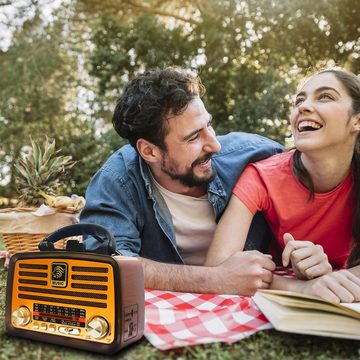 Retoo Nostalgie Retro Radio Bluetooth FM Vintage Kofferradio Küchenradio Küchen-Radio