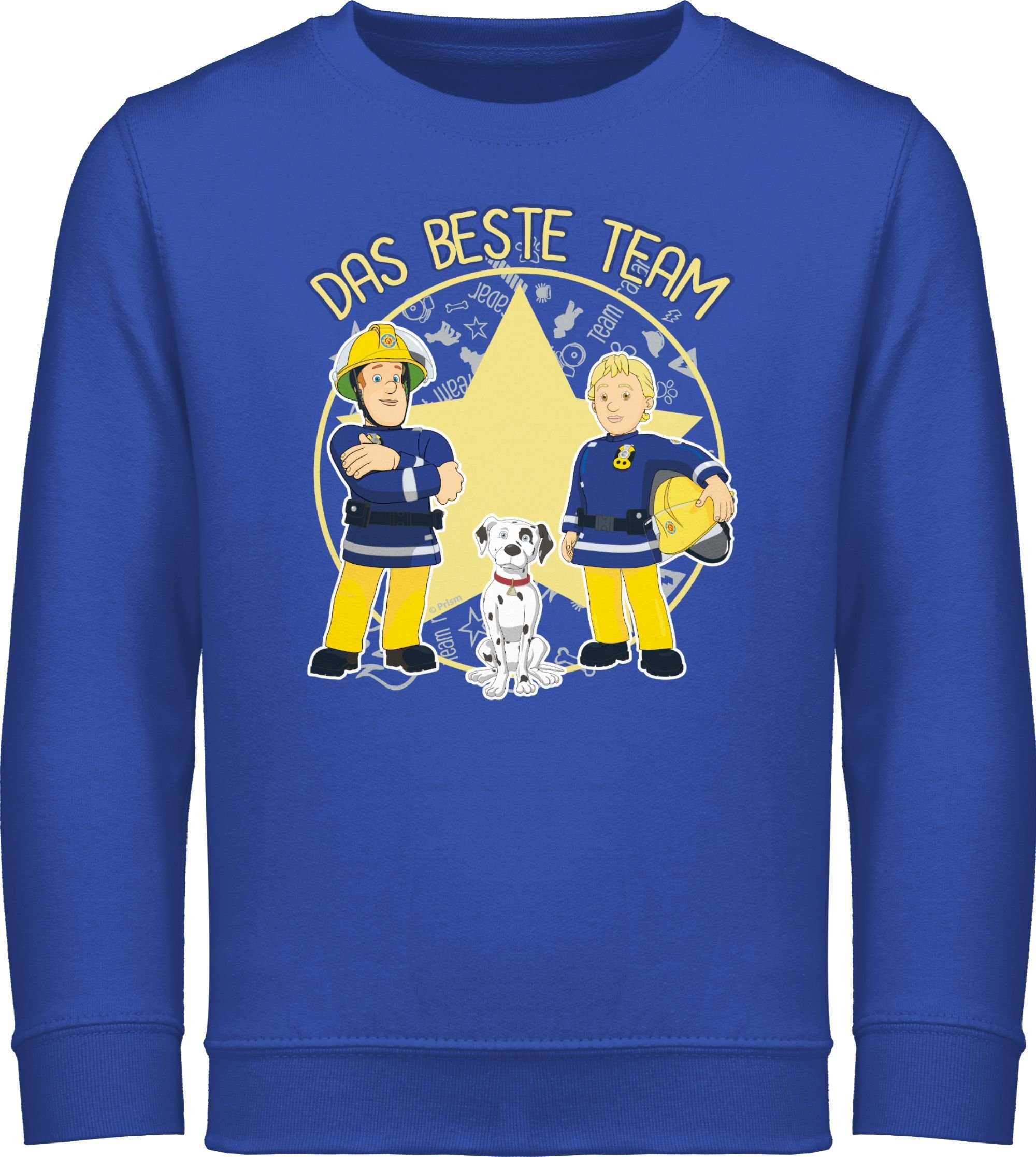 Shirtracer Sweatshirt 3 Das Team Royalblau Penny Sam, & Feuerwehrmann - Mädchen Schnuffi Sam beste