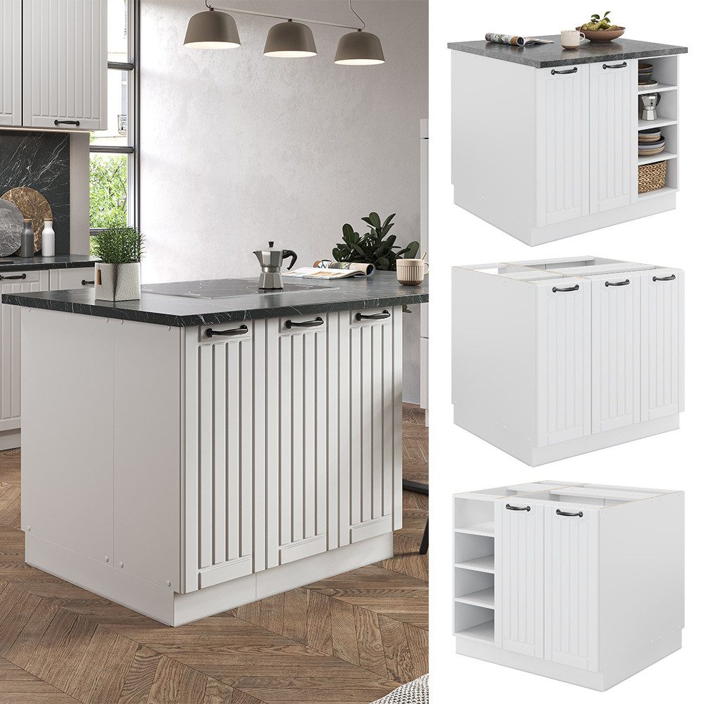 Vicco Unterschrank Fame-Line, Weiß Landhaus/Weiß, 90 günstig online kaufen