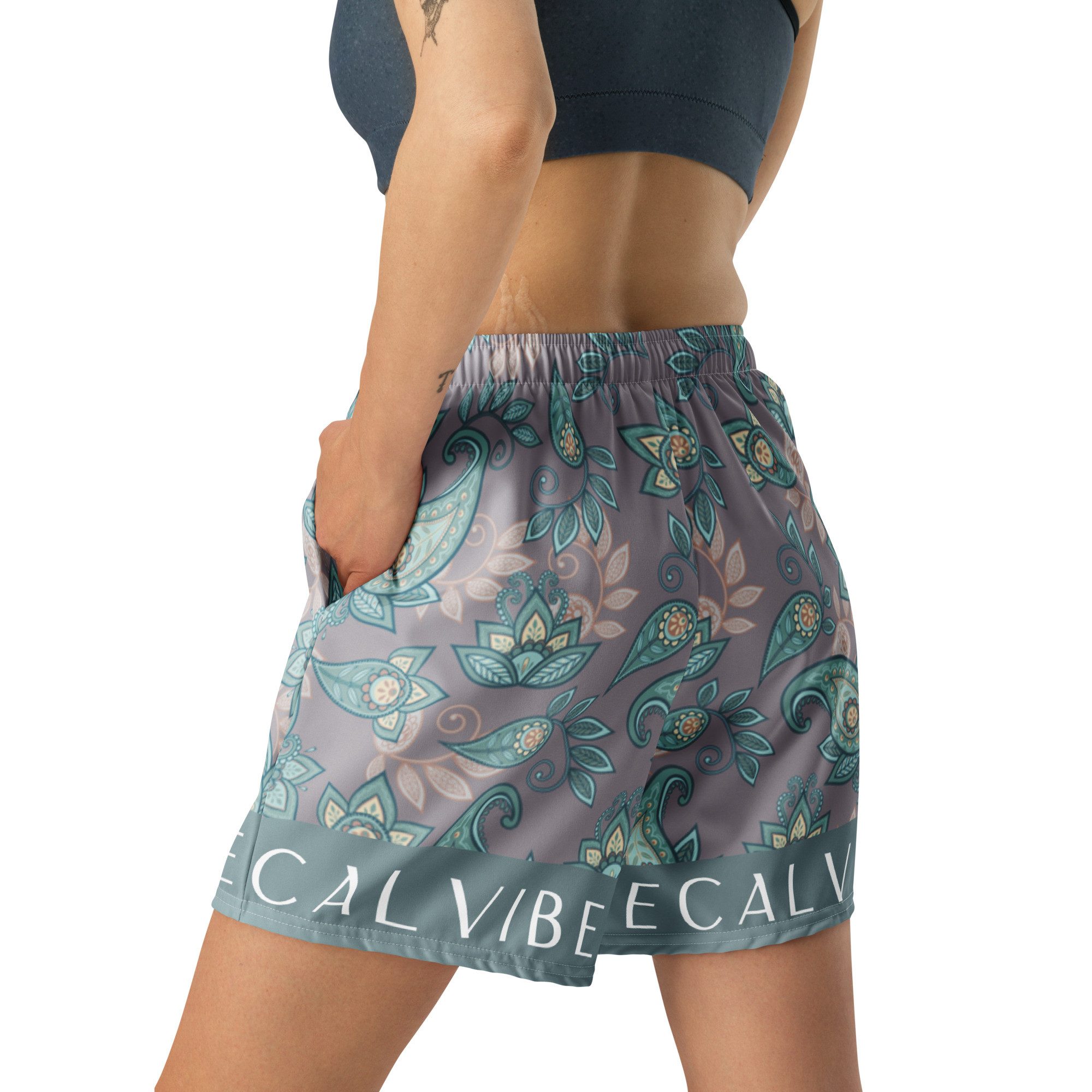 DECALVIBES Trainingsshorts Multifunctional Damen Sport Shorts Ultimate Vintage Leaves 4-Wege-Stretch, atmungsaktiv, elastischer Bund, vielseitig einsetzbar