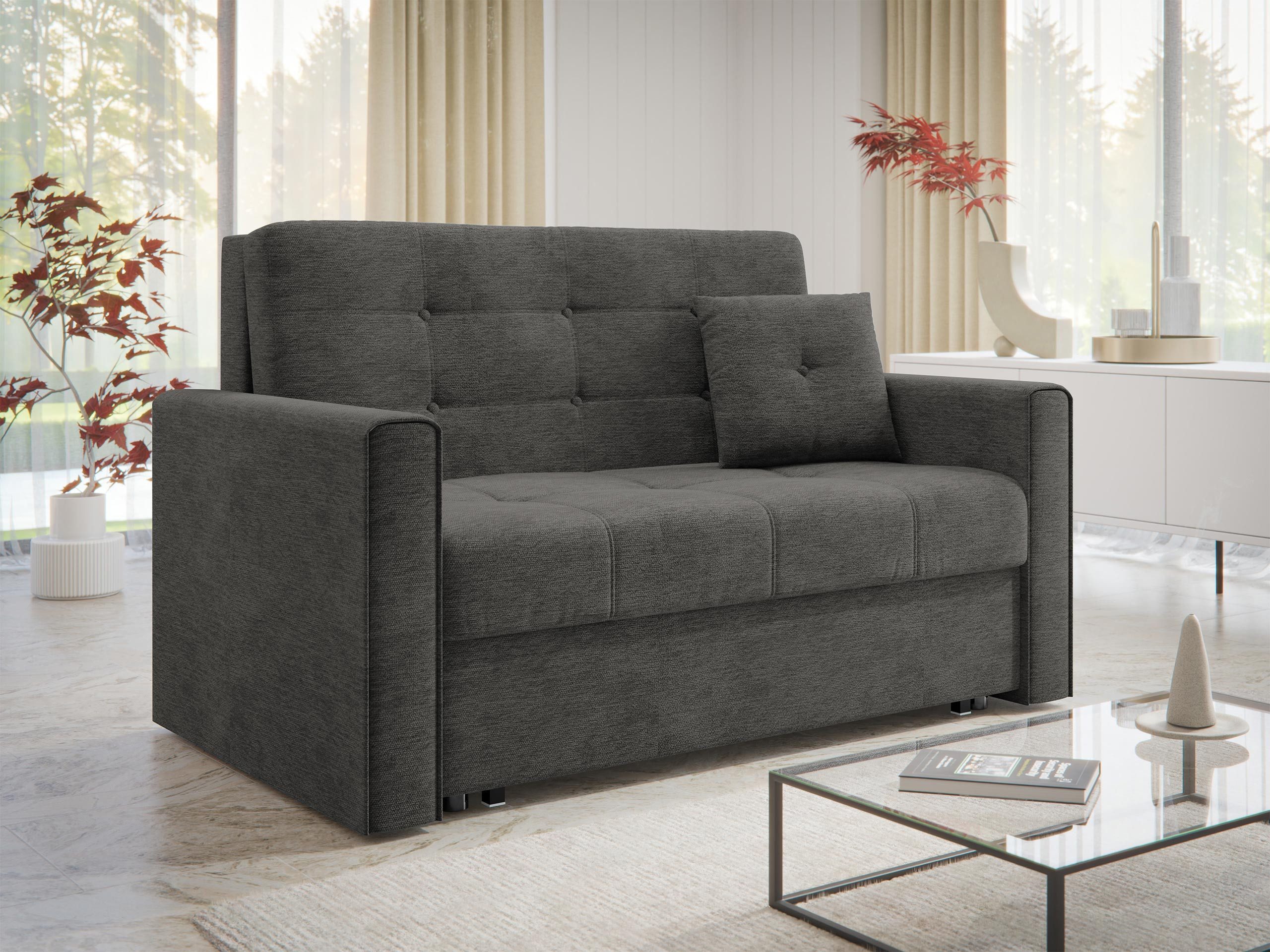 MIRJAN24 Schlafsofa Viva Lux II, mit Schlaffunktion und Bettkasten, 2 Sitzer, inkl. Kissen