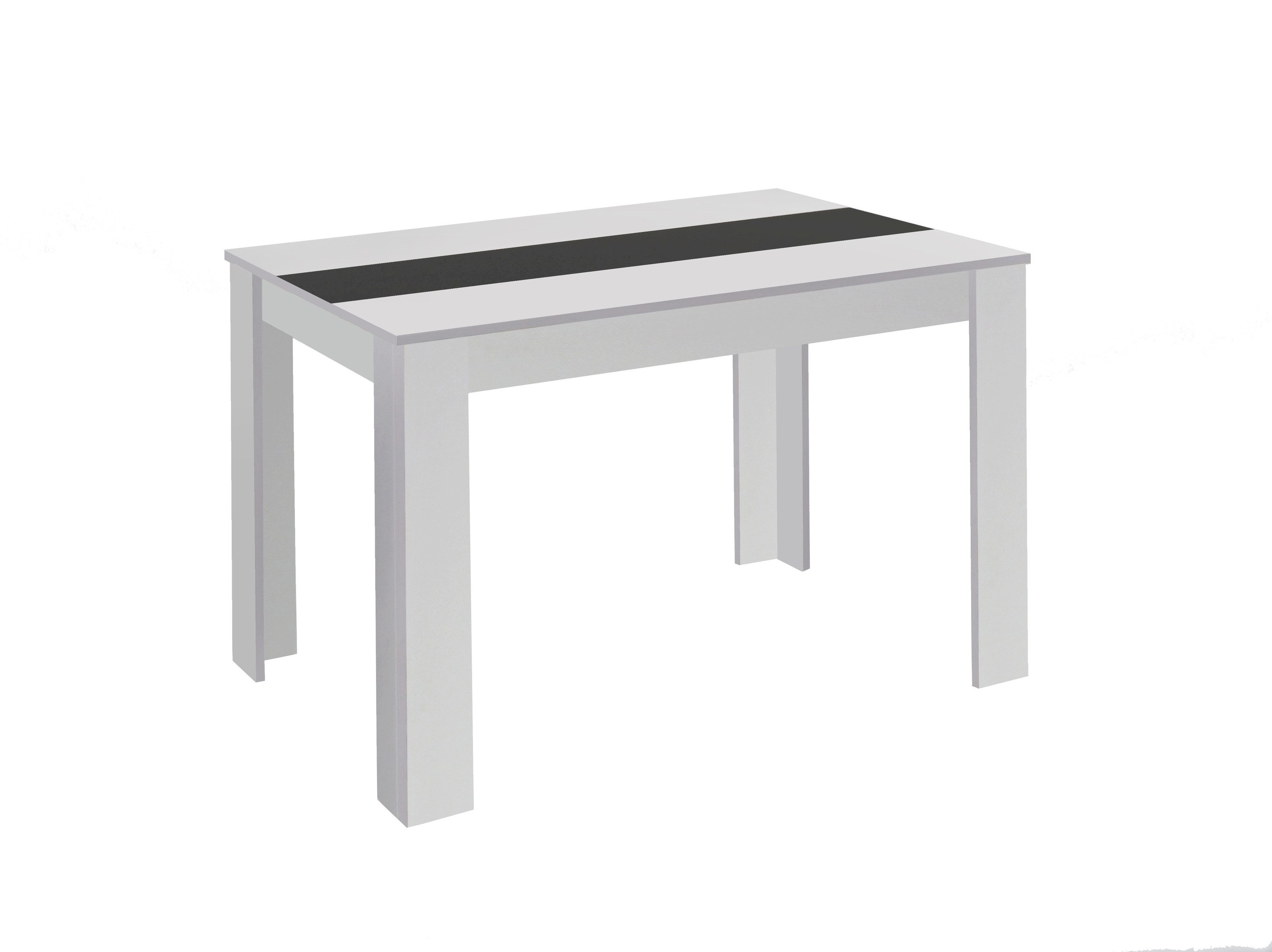 freiraum Esstisch NORI, in Weiß, Einlage Schwarz/Weiß 140 x 75 x 80 cm (BxHxT)