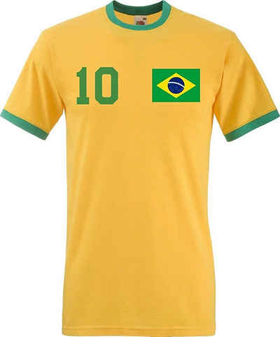 Youth Designz T-Shirt Brasilien Herren T-Shirt im Fußball Trikot Look mit trendigem Motiv