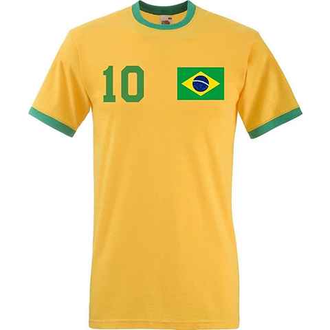 Youth Designz T-Shirt Brasilien Herren T-Shirt im Fußball Trikot Look mit trendigem Motiv