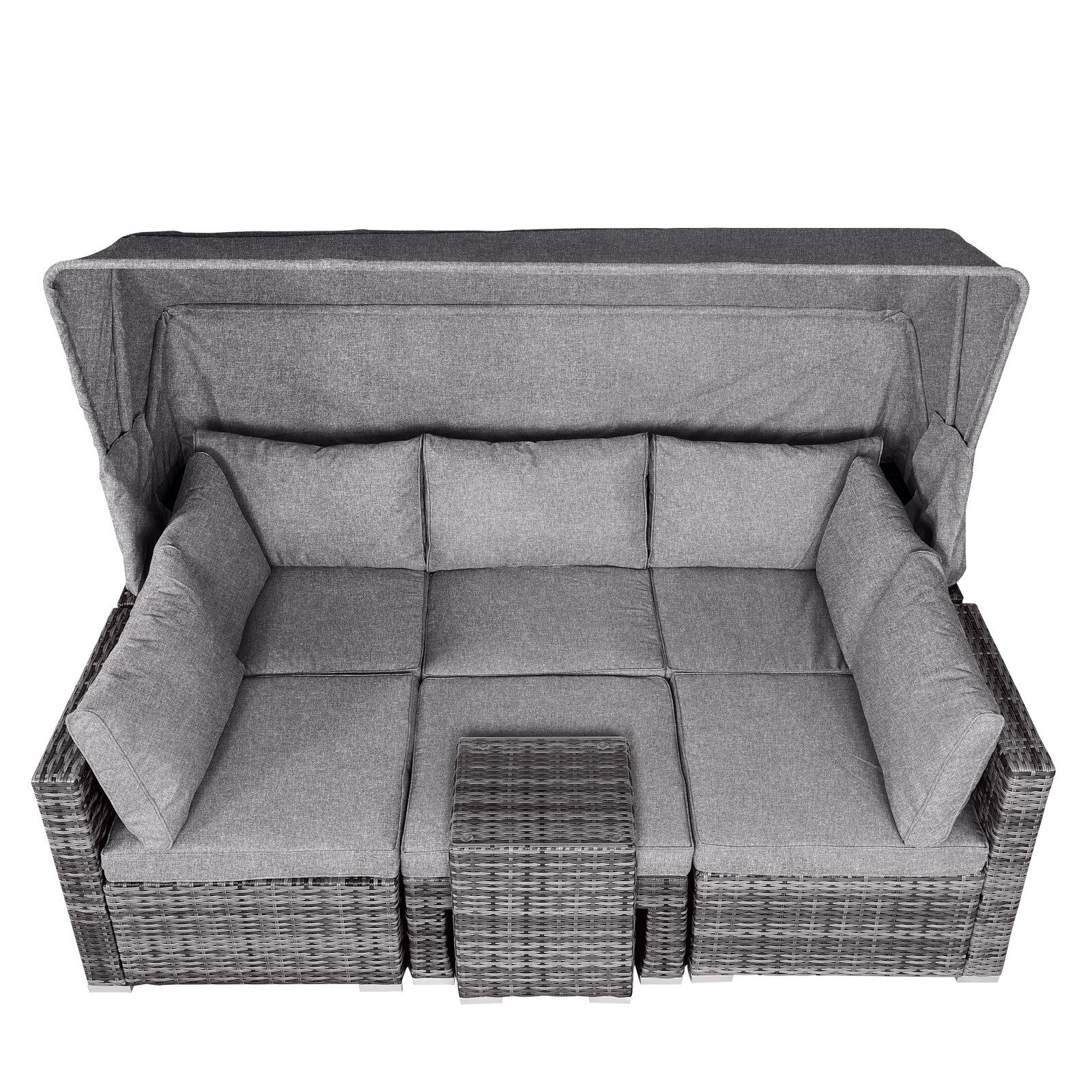 BRAST Sonneninsel Lounge Set 2-6 Personen 30 LEDs + Kissen, 230cm viele Far günstig online kaufen