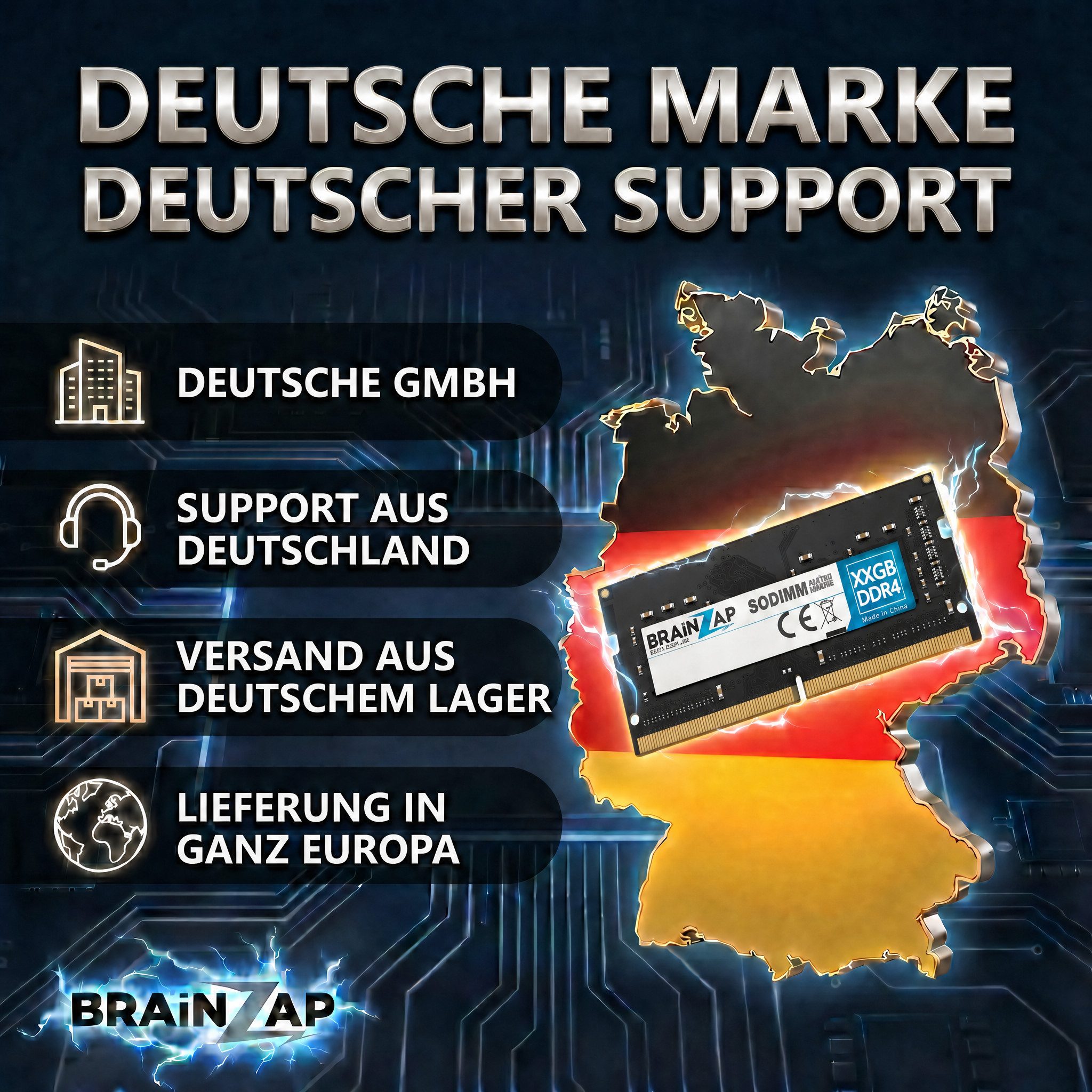 BRAINZAP 4GB RAM PC4-2133P-SEB-11 SO-DIMM Laptop-Arbeitsspeicher (2133 MHz, CL15, 1Rx8, Non-ECC, Unbuffered, für Notebooks - Intel und)