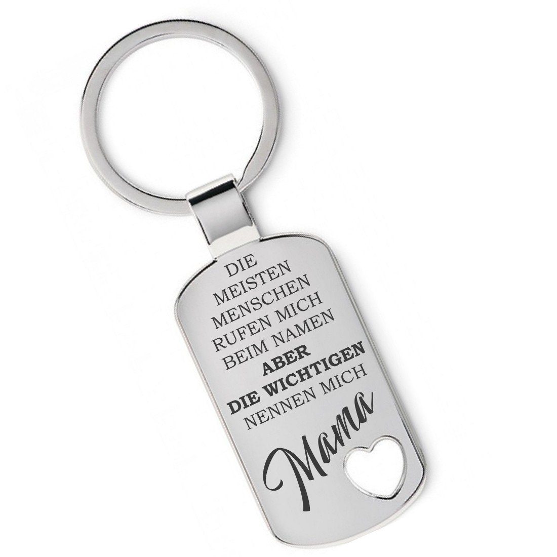 Lieblingsmensch Schlüsselanhänger Die wichtigen nennen mich Mama - ein tolles Geschenk (Schlüsselanhänger mit Gravur, inklusive Schlüsselring), Robuste und filigrane Lasergravur