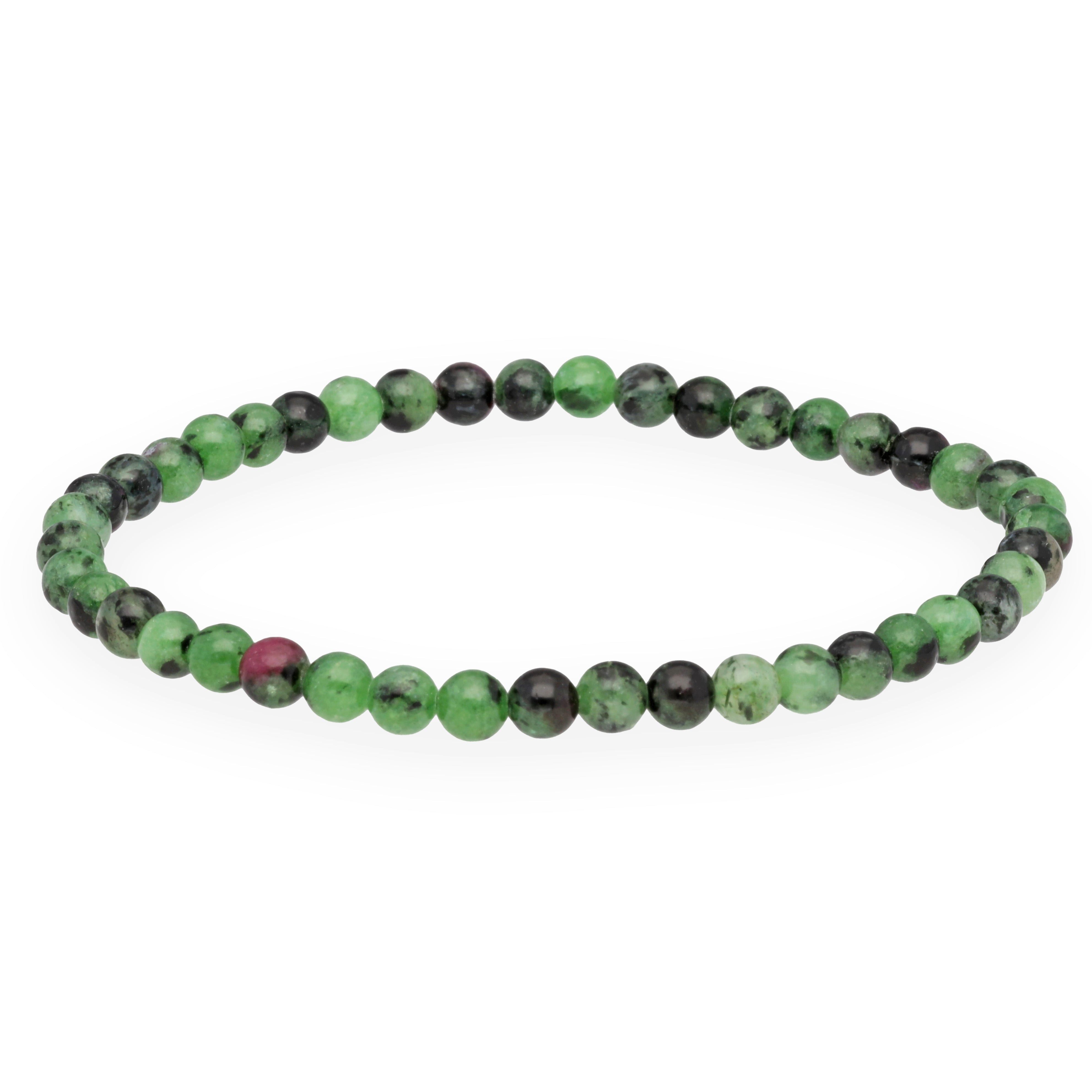 Lebensquelle Plus Armband Zoisit mit Rubin Mini-Kugelarmband, 4 mm