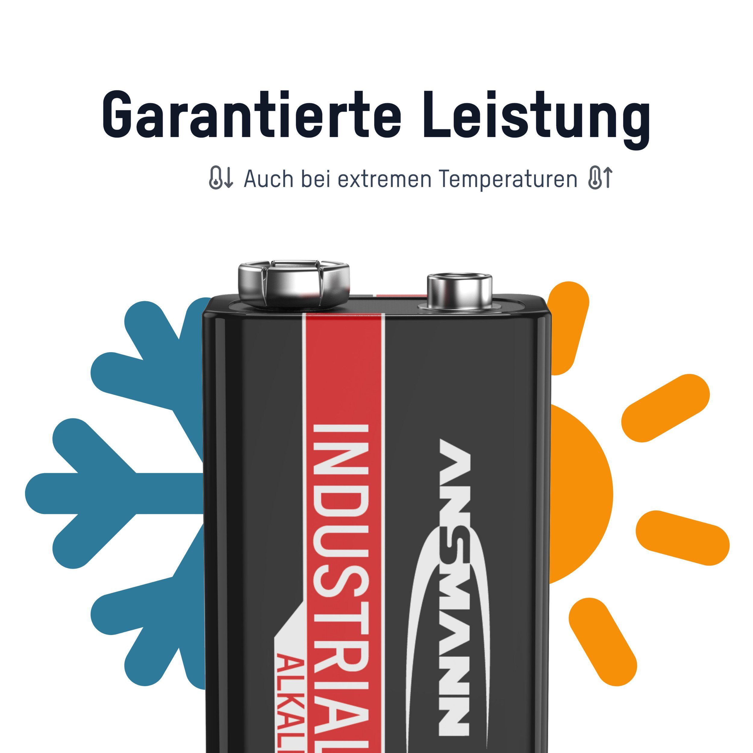 Industrial Batterie Alkaline E-Block ANSMANN® Batterie 6LR61 Stück) 10x (10 9V -