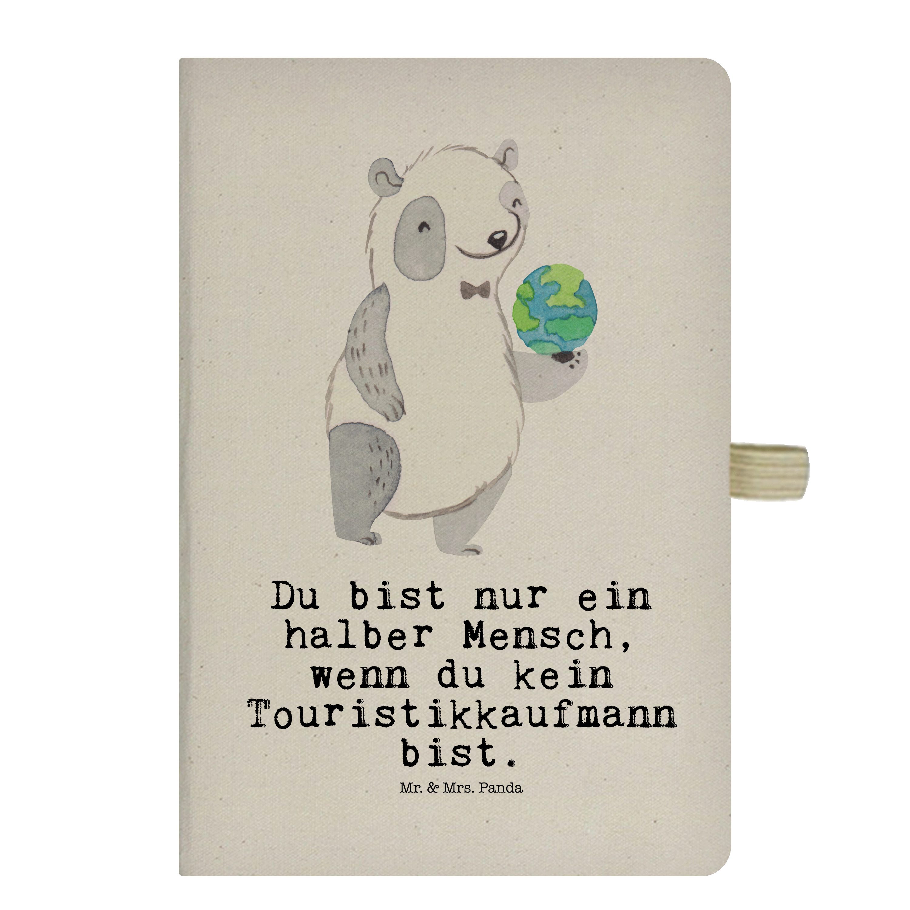 Mr. & Mrs. & Panda - Touristikkaufmann Schreibheft, Jub Panda - Mrs. Transparent Geschenk, mit Notizbuch Mr. Herz