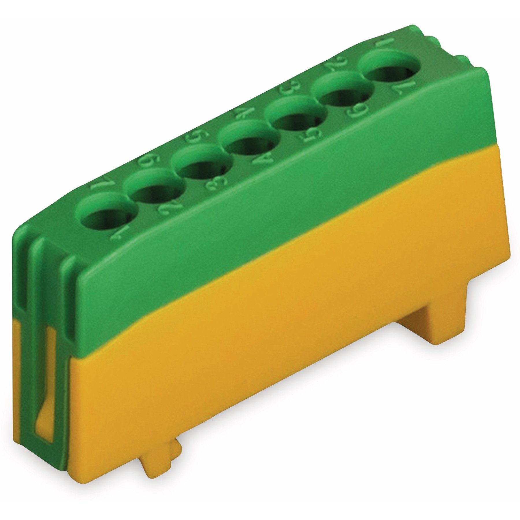 POLLMANN Verbindungsklemme POLLMANN Schutzleiterklemme 7-polig, 16 mm², grün/gelb, für Hutschiene