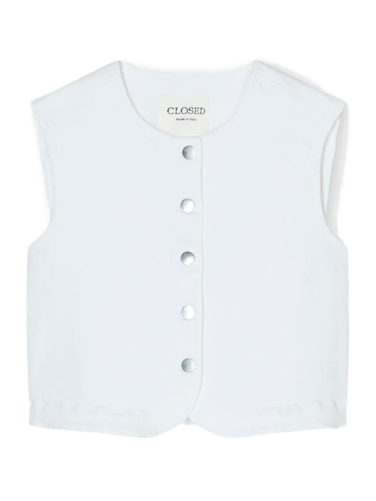 CLOSED Blusenshirt weiß,Casual,Baumwolle,Unifarben,V-Ausschnitt,Ärmellos,Regular Fit