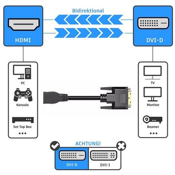 Bolwins B93 DVI zu HDMI Adapter DVI-D (24+1) Stecker auf HDMI Buchse 4K FullHD Computer-Kabel