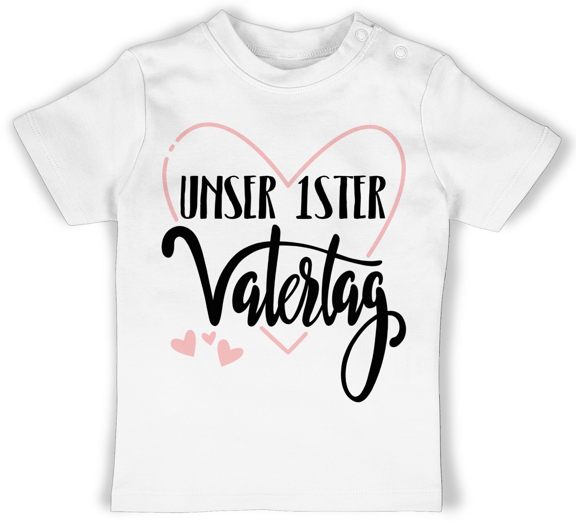 Shirtracer TShirt Unser erster Vatertag im Herz rosa Geschenk