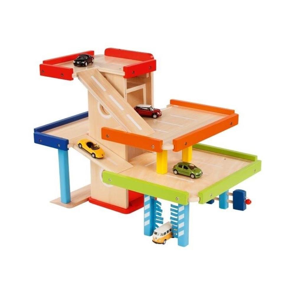 goki Spiel-Parkhaus aus Holz, 51,9 x 31,4 x 38,5 cm Tanksäulen Waschanlage günstig online kaufen