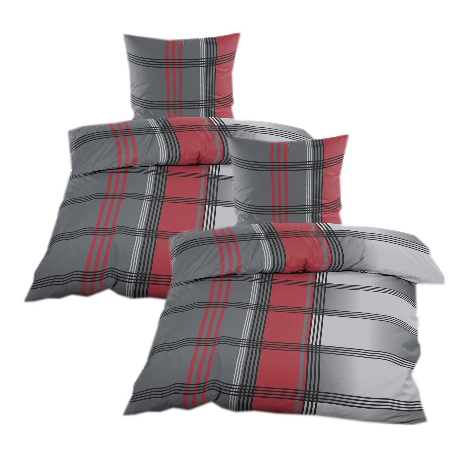 Casa Colori Bettwäsche Biber 135x200 cm mit Reißverschluss 2tlg. oder 4tlg. günstig online kaufen