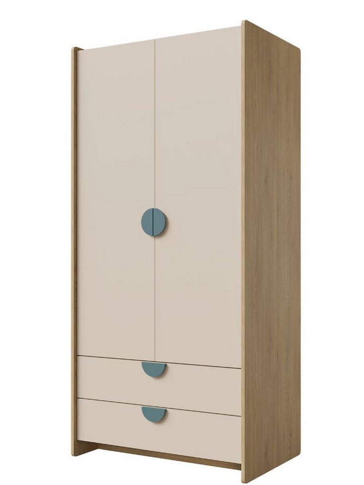 Compleo Kleiderschrank mit 2 Schubladen und 2Türen FORMS, Kinderschrank