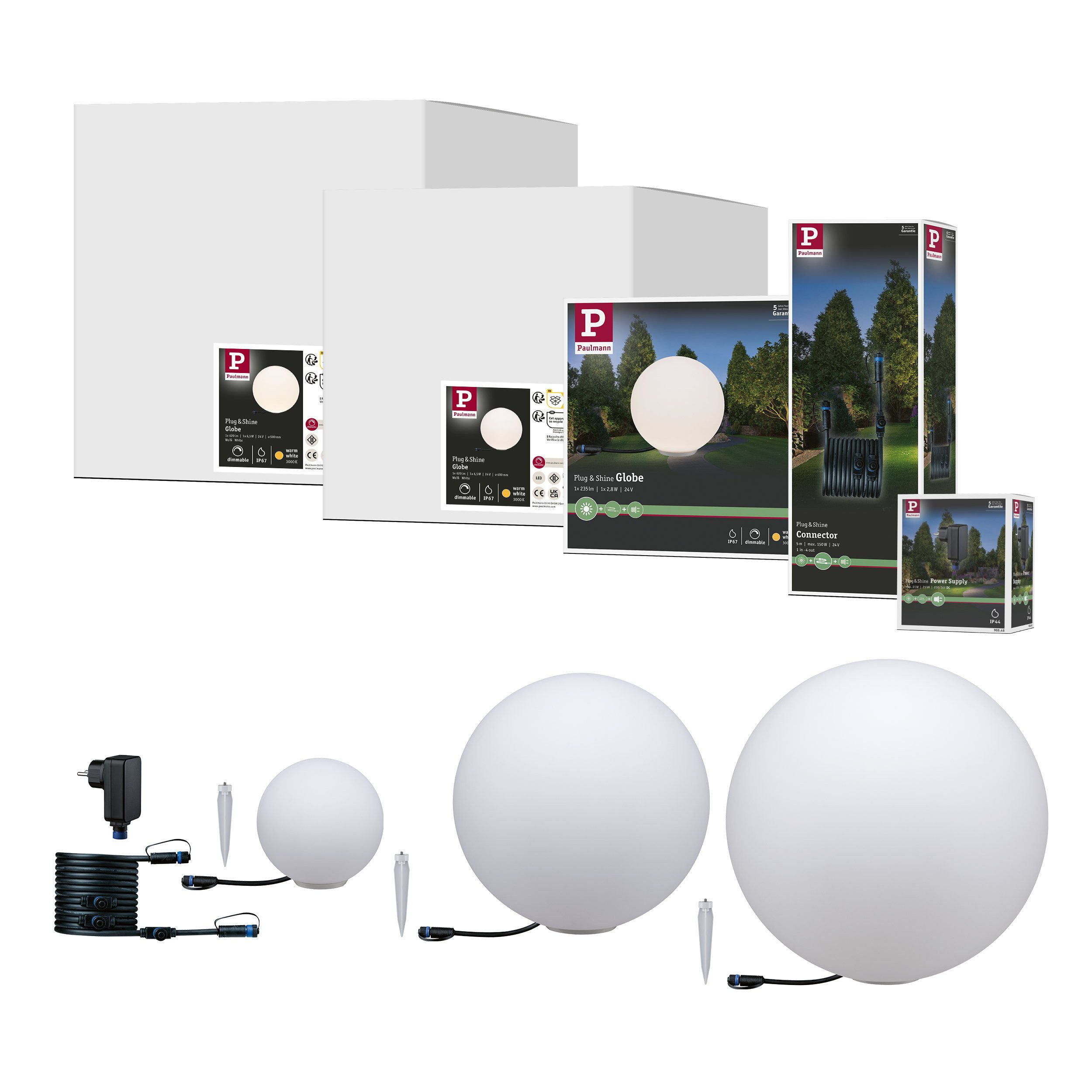 Paulmann LED Wandleuchte Set Plug & Shine LED Lichtobjekt Globe Plug & Shine Lichtobjekte Set I