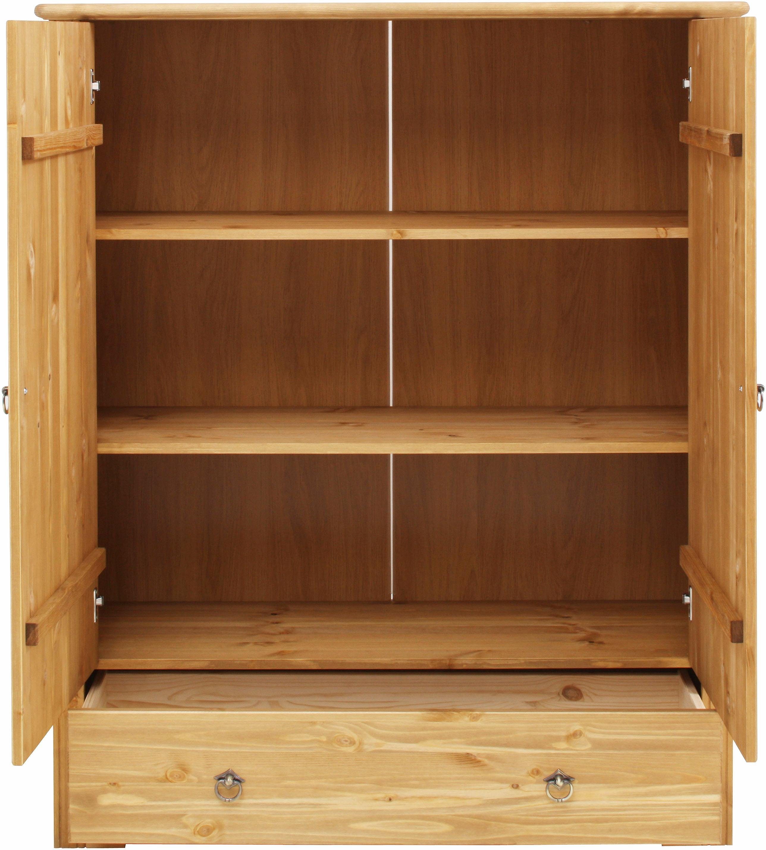 OTTO home Wäscheschrank Hugo, Mehrzweckschrank, FSC zertifiziert, Made in EU (B/T/H) 106/38/126 cm) aus massiver Kiefer, klassischer Landhausstil mit Kassetteno – Bild 4 von 5