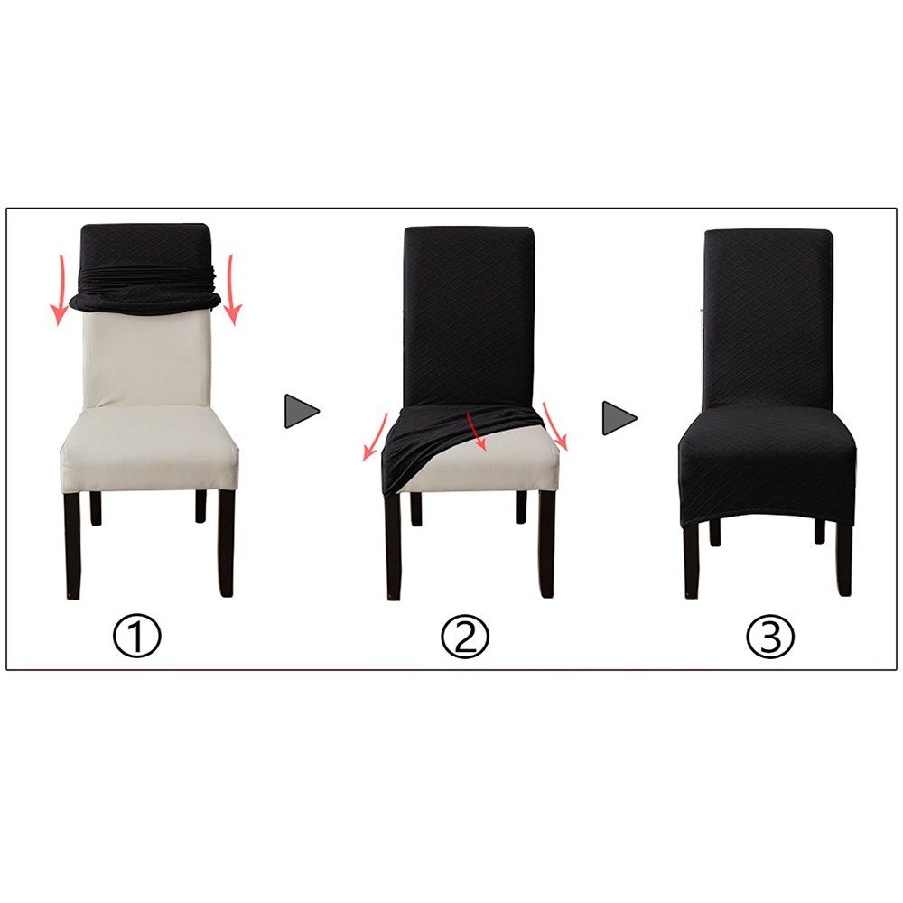 Stuhlhusse Stuhlhussen Stuhlbezug Stretch Set, 2er Universal Esszimmer für Stuhl HIBNOPN