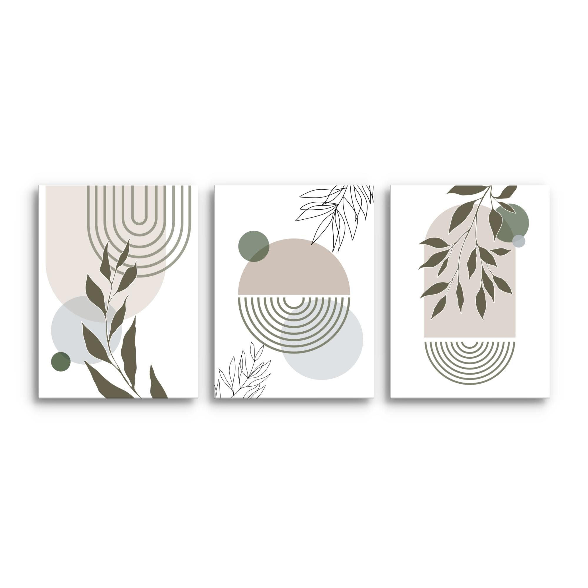 Novart Wandbild Wandbilder Wohnzimmer Abstrakt Figuren Bilder Deko, Grau, m günstig online kaufen