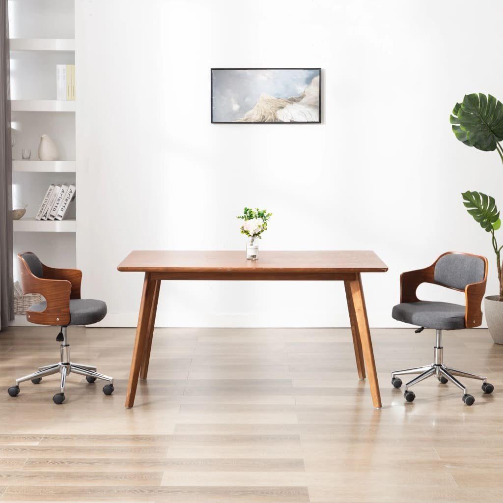 vidaXL Bürostuhl Drehbarer Bürostuhl Grau Bugholz und Stoff (1 St)