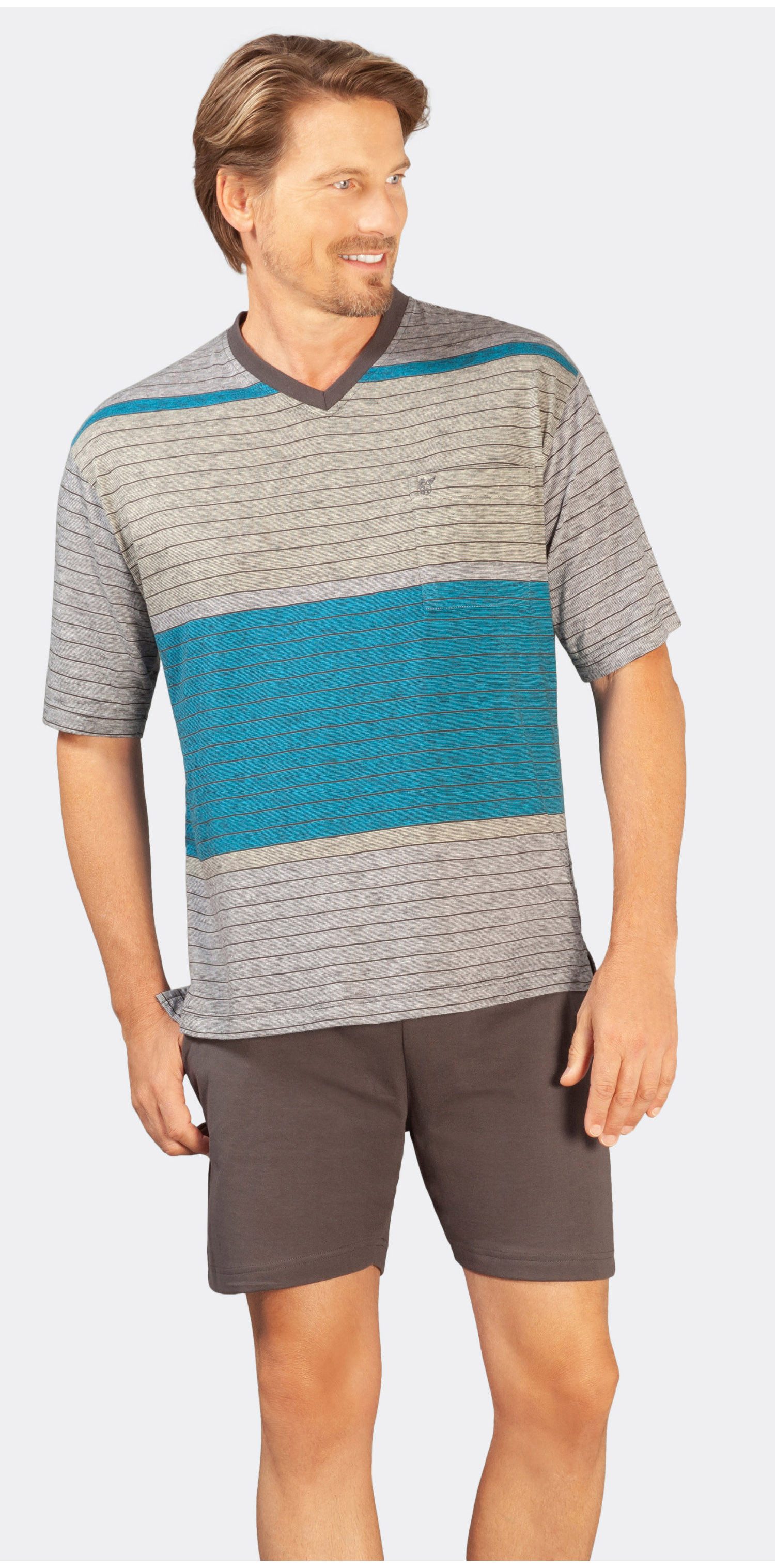 Hajo Shorty Herren Schlafanzug kurz (2 tlg) Modisches Design